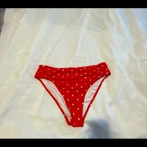 Red and white polka dot bikini bottom with matching top! (see on my page)